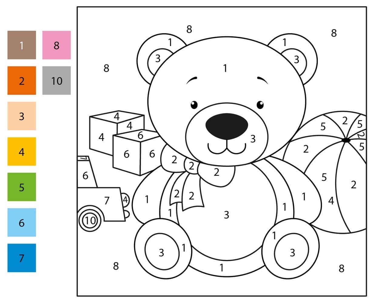 Toy Bear Color By Number Color By Number