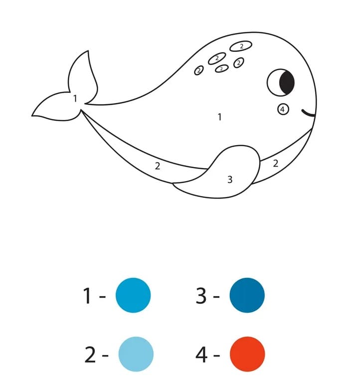 Whale Color By Number Free