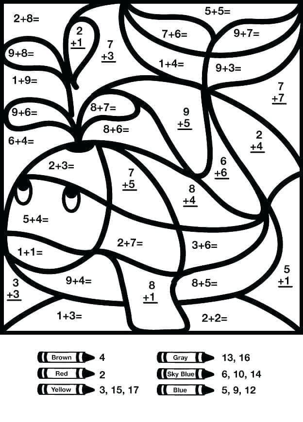 Whale Color By Number Math