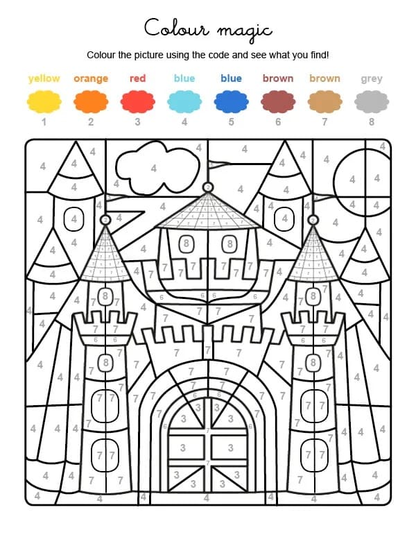 Wonderful Castle Color By Number