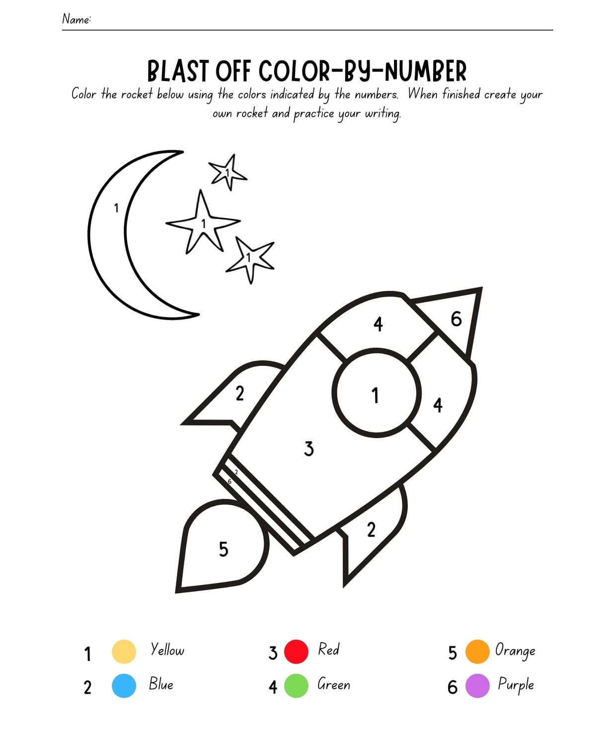 Awesome Rocket Color By Number