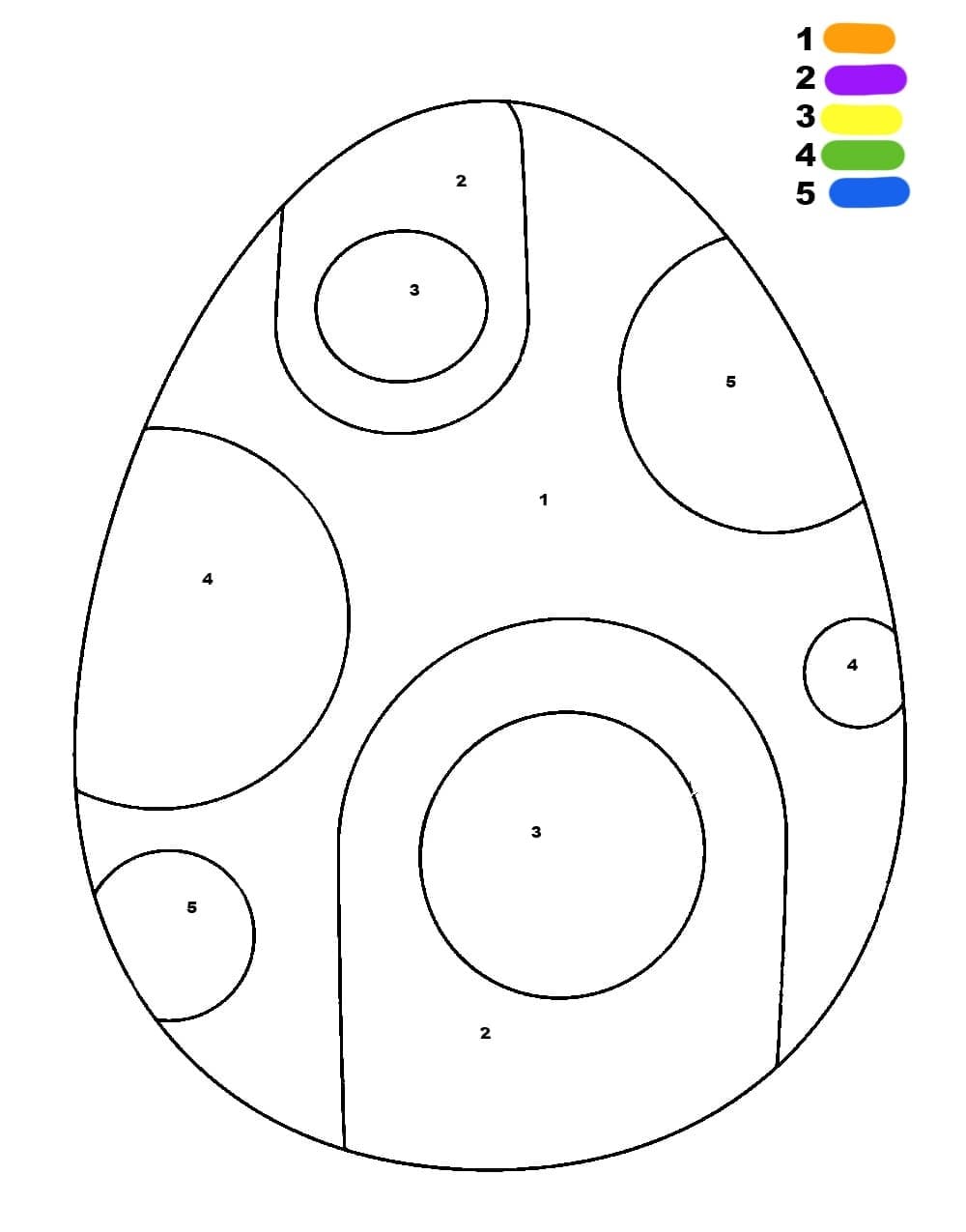 Basic Easter Egg Color By Number