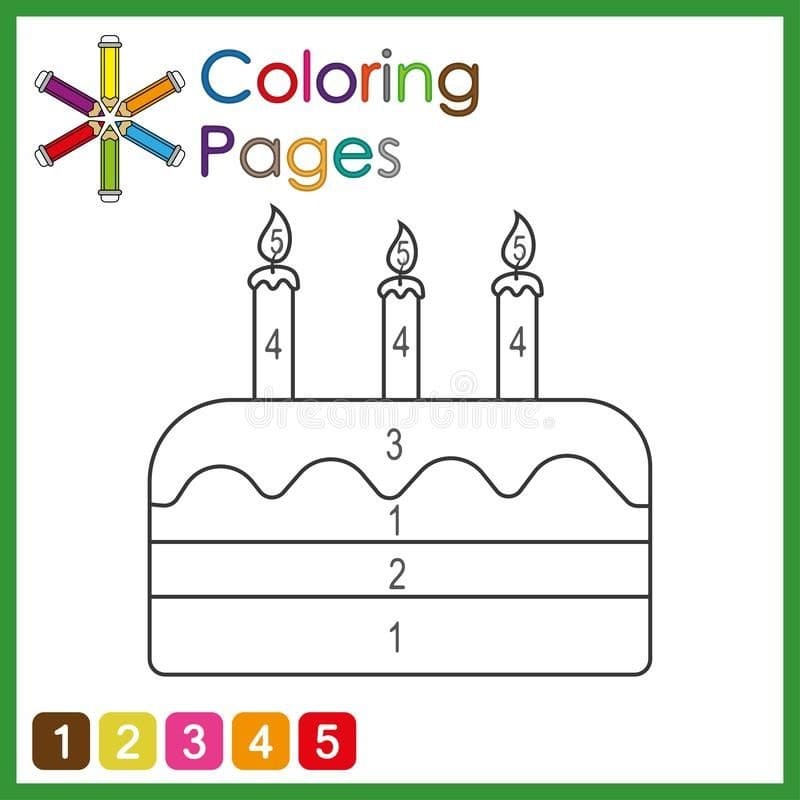 Cake Color By Numnber Worksheet