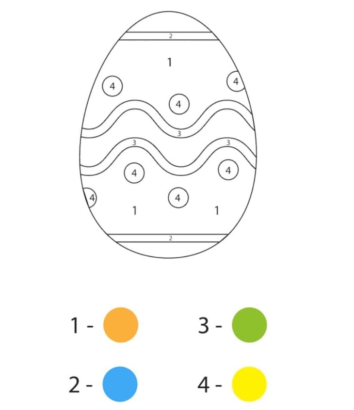 Easter Egg Color By Number For Free