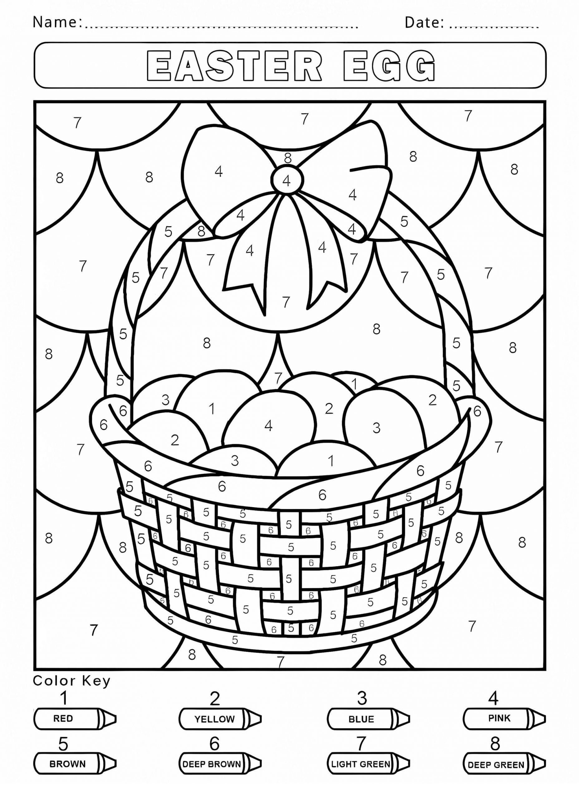 Easter Egg Color By Number Printable