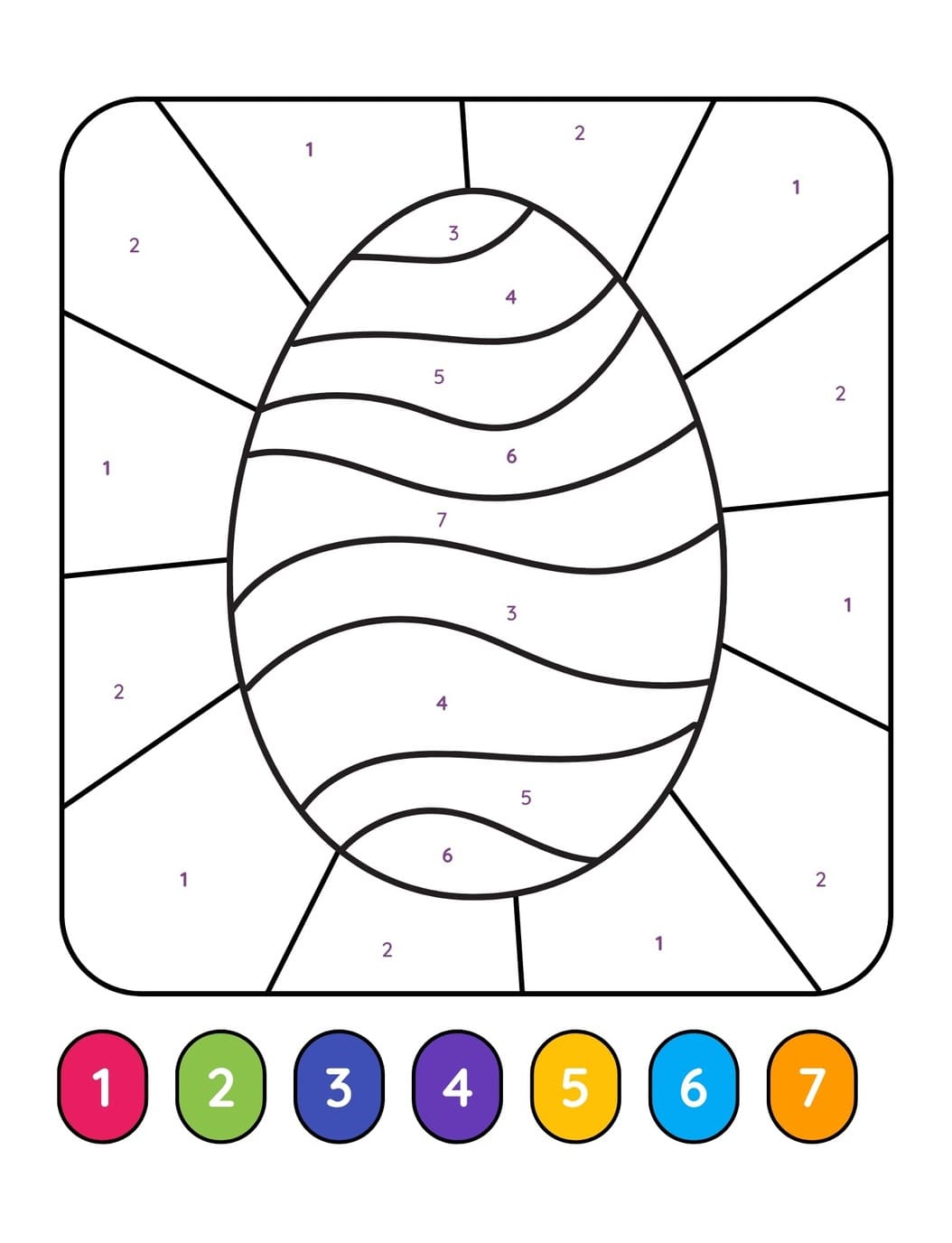 Easter Egg Color By Number Sheet