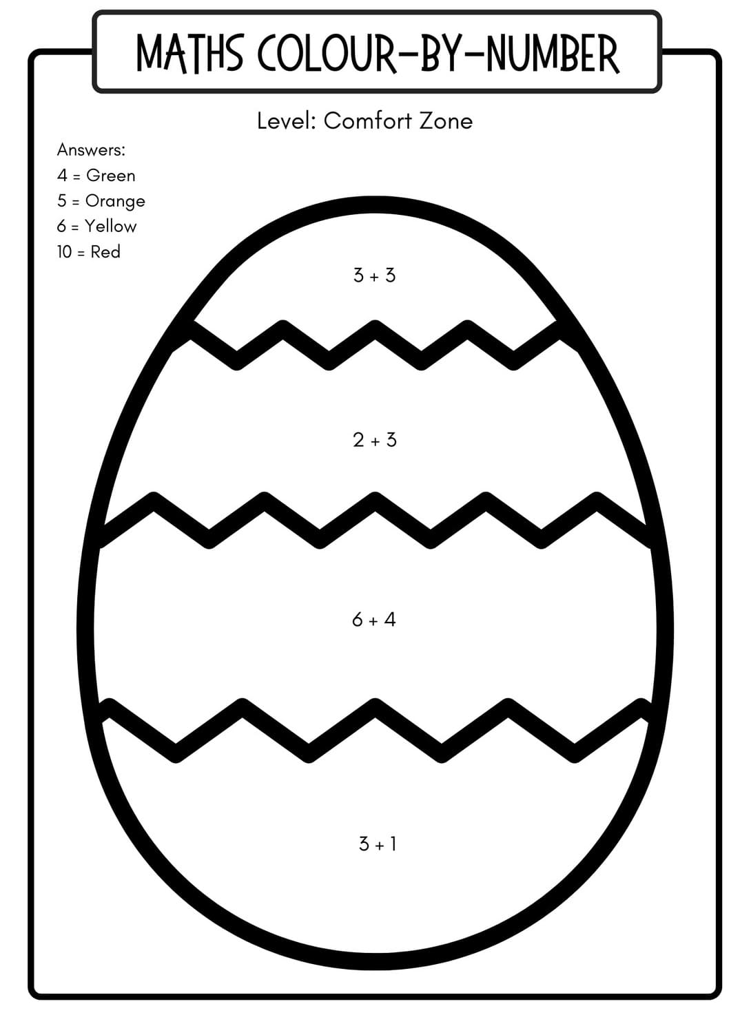 Easter Egg Color By Number Worksheet