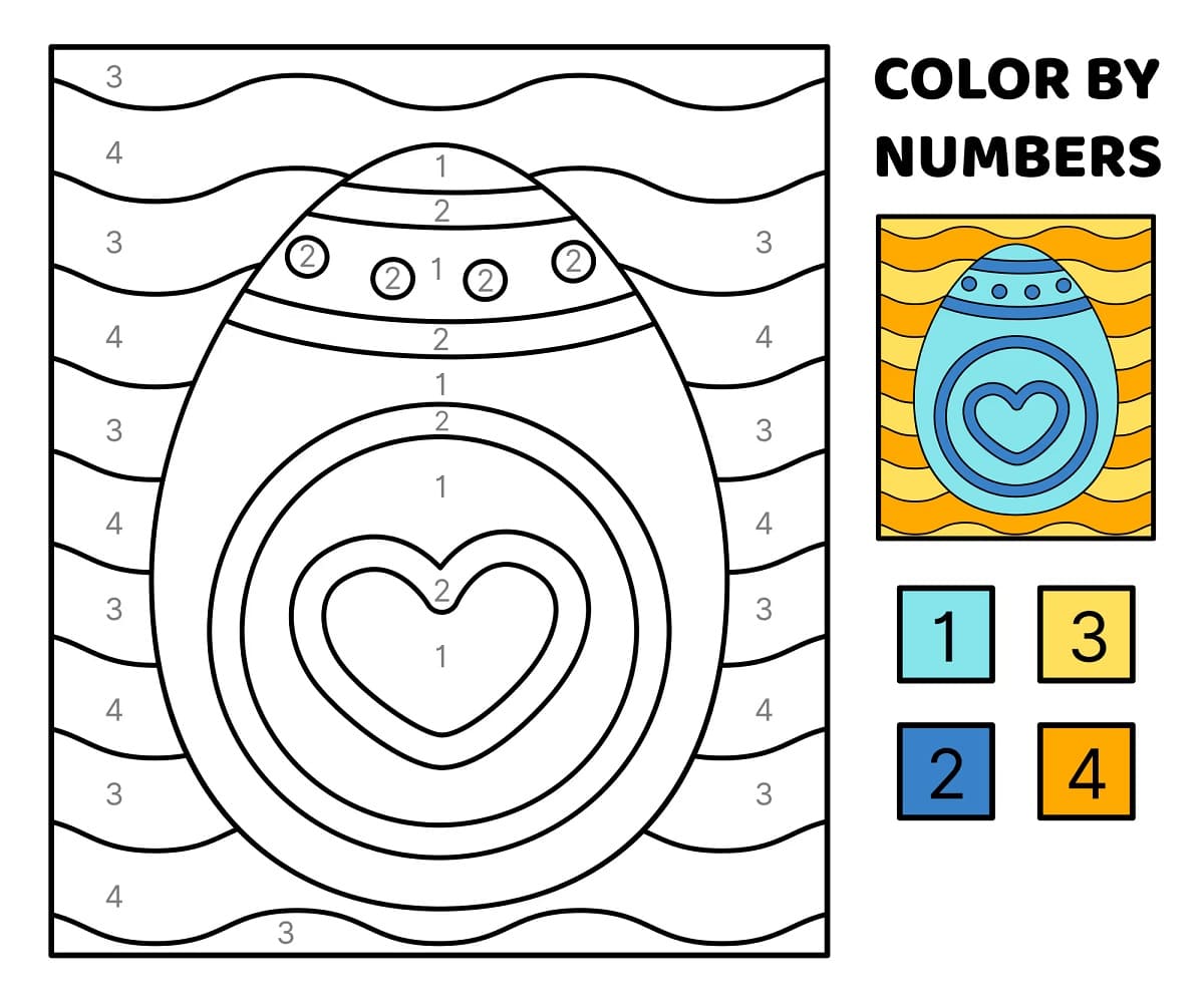 Free Easter Egg Color By Number