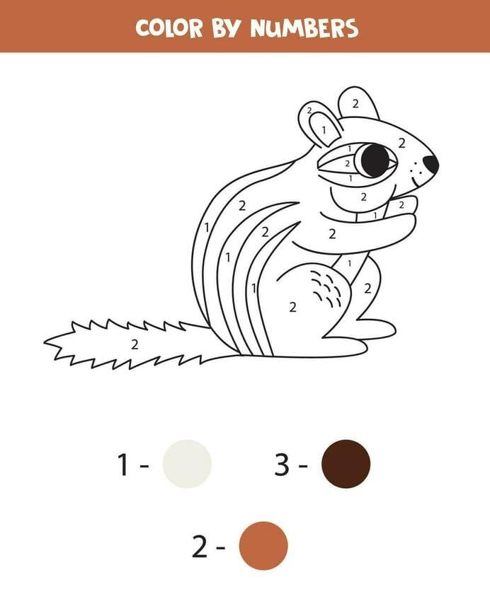 Free Squirrel Color By Number