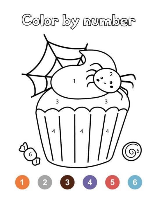 Halloween Cake Color By Numnber