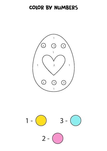 Lovely Easter Egg Color By Number