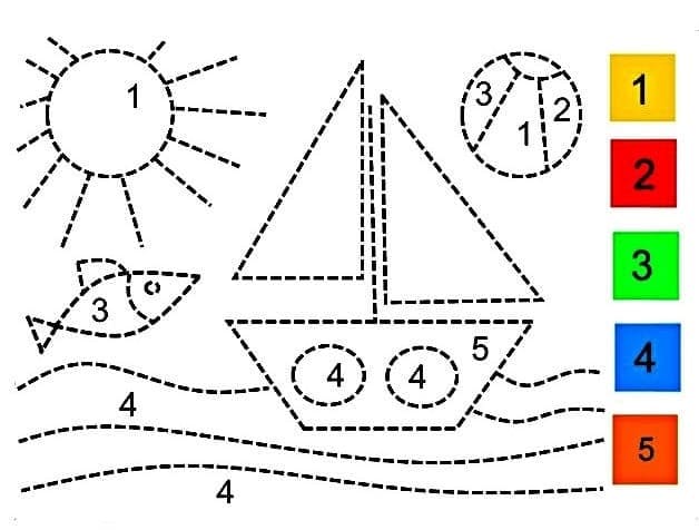 Printable Boat Color By Number