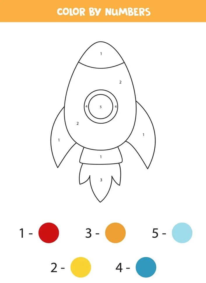 Rocket Color By Number For Children