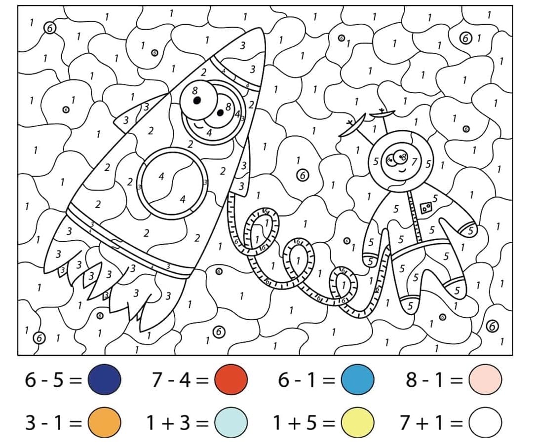 Rocket Color By Number Math