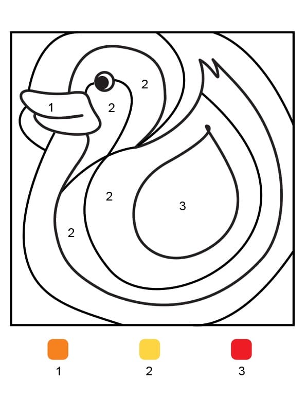 Simple Duck Color By Number