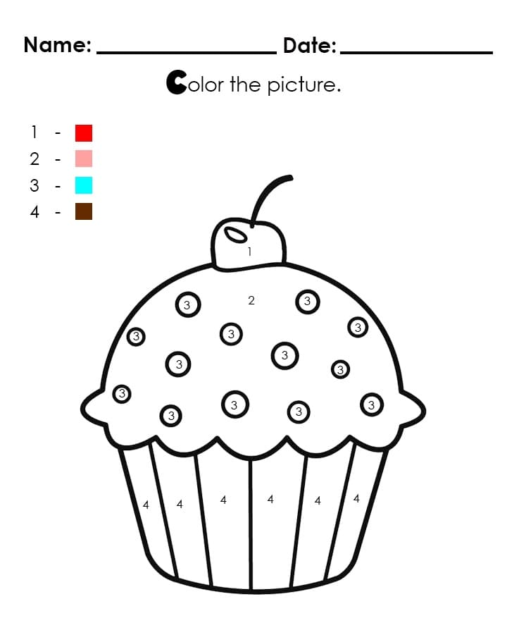 A Cupcake Color By Number