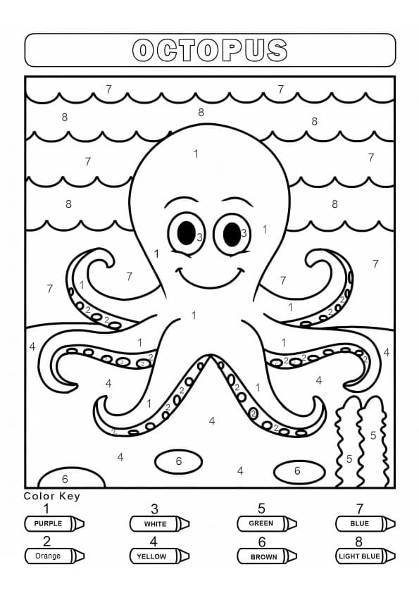 Adorable Octopus Color By Number