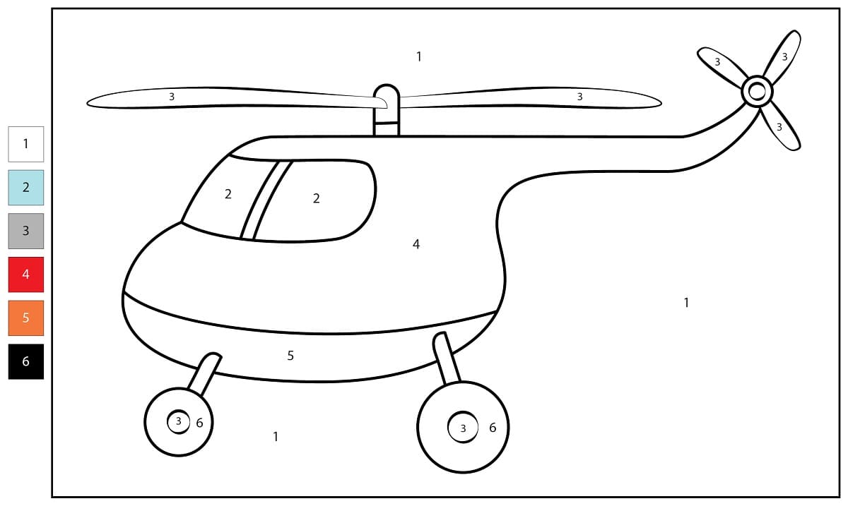 Basic Helicopter Color By Number