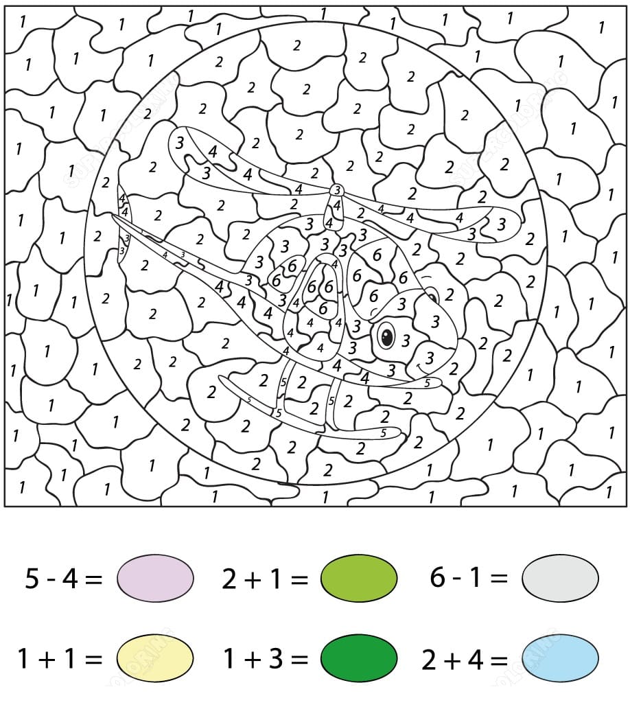 Cartoon Helicopter Color By Number