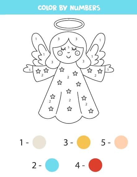 Cute Angel Color By Number