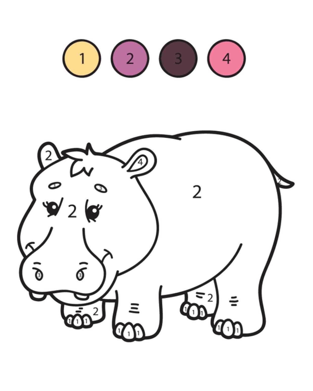 Hippo  Color By Number