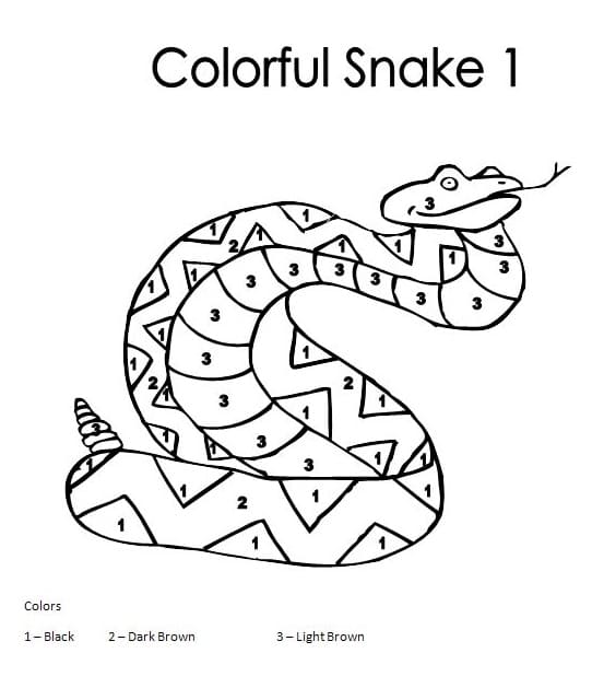 Easy Snake Color By Number