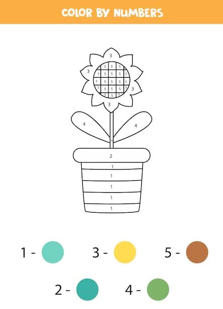 Easy Sunflower Color By Number