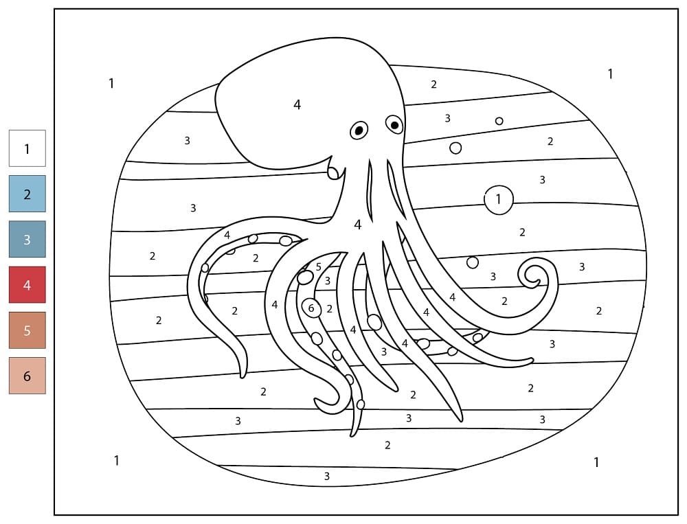 Free Printable Octopus Color By Number