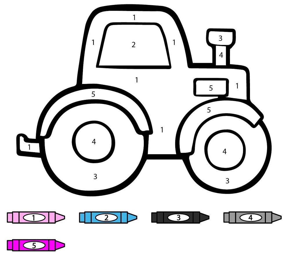 Free Printable Tractor Color By Number