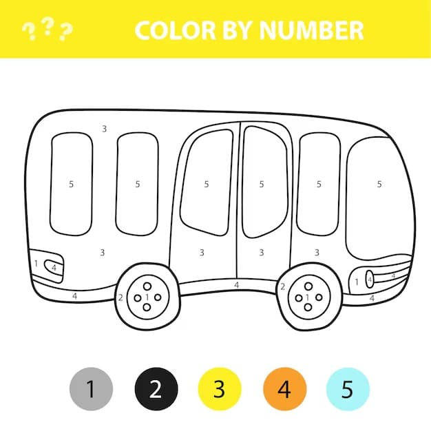 Funny Bus Color By Number