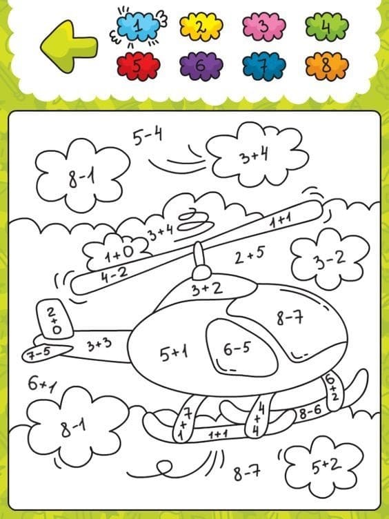 Helicopter Color By Number Math