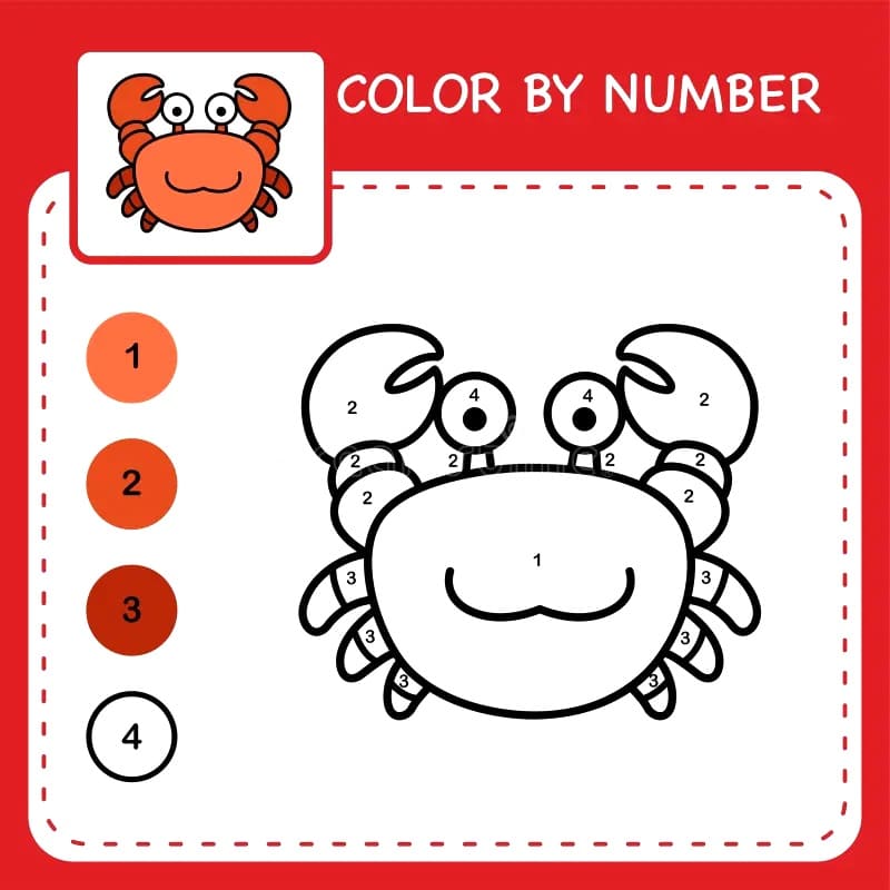 Little Crab Color By Number