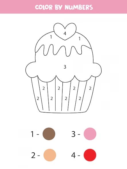 Lovely Cupcake Color By Number