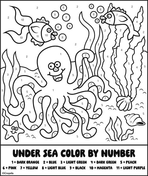 Ocean Octopus Color By Number