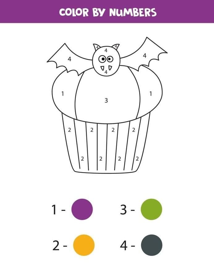 Printable Cupcake Color By Number