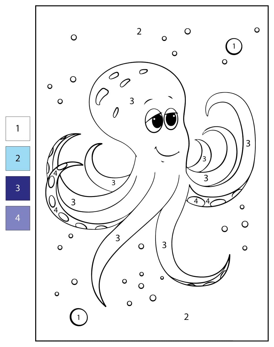 Printable Octopus Color By Number