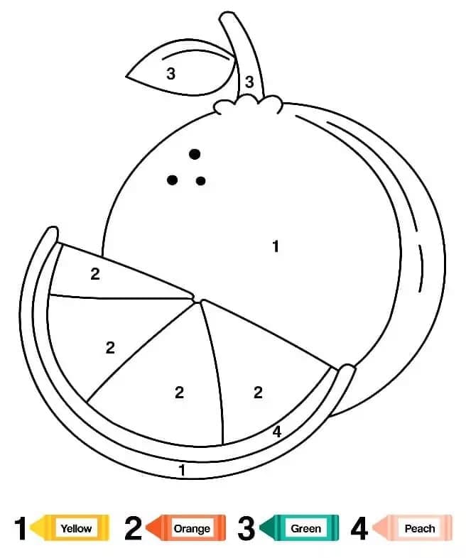 Printable Orange Color By Number