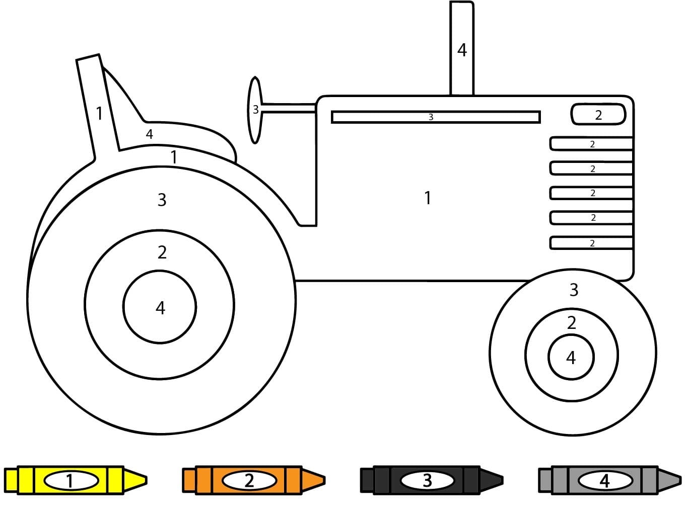 Printable Tractor Color By Number