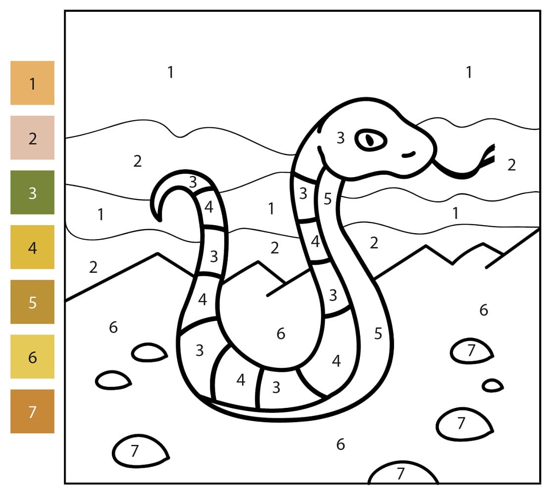 Simple Snake Color By Number