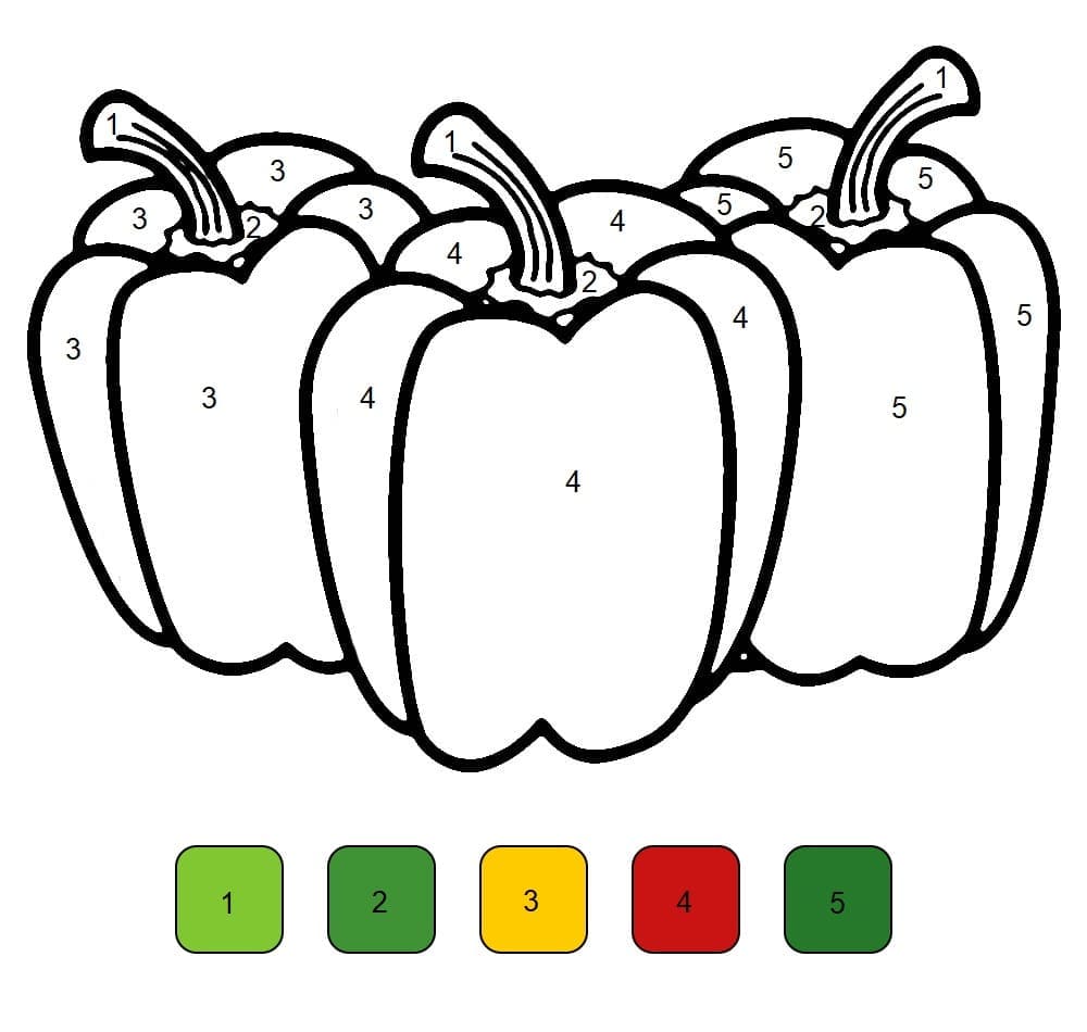 Bell Peppers Color By Number