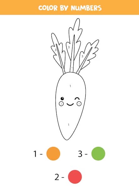 Cute Carrot Color By Number