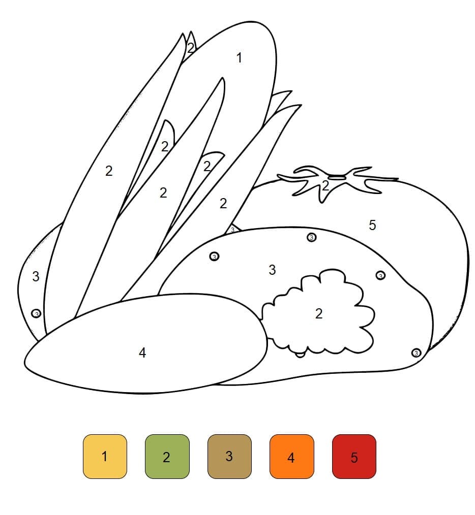 Vegetables  Color By Number