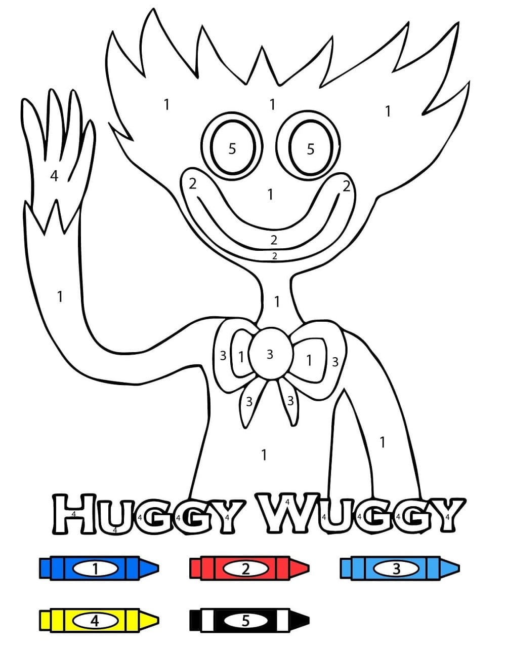 Happy Huggy Wuggy Color By Number