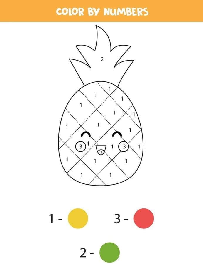 Cute Pineapple Color By Number