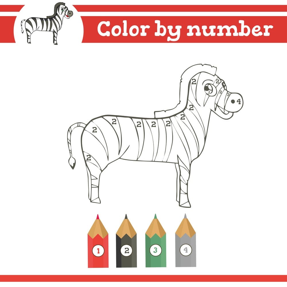 Free Zebra Color by Number