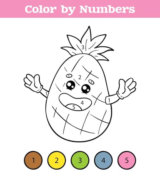 Funny Pineapple Color By Number