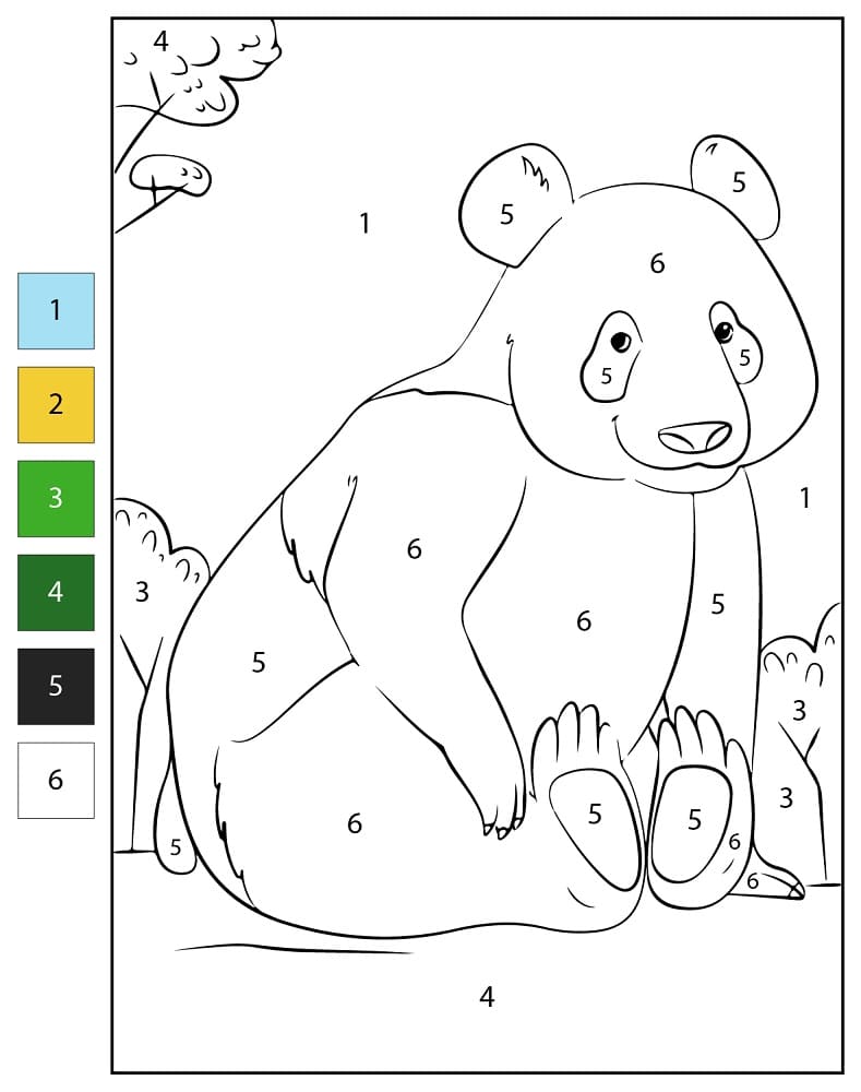 Giant Panda Color By Number