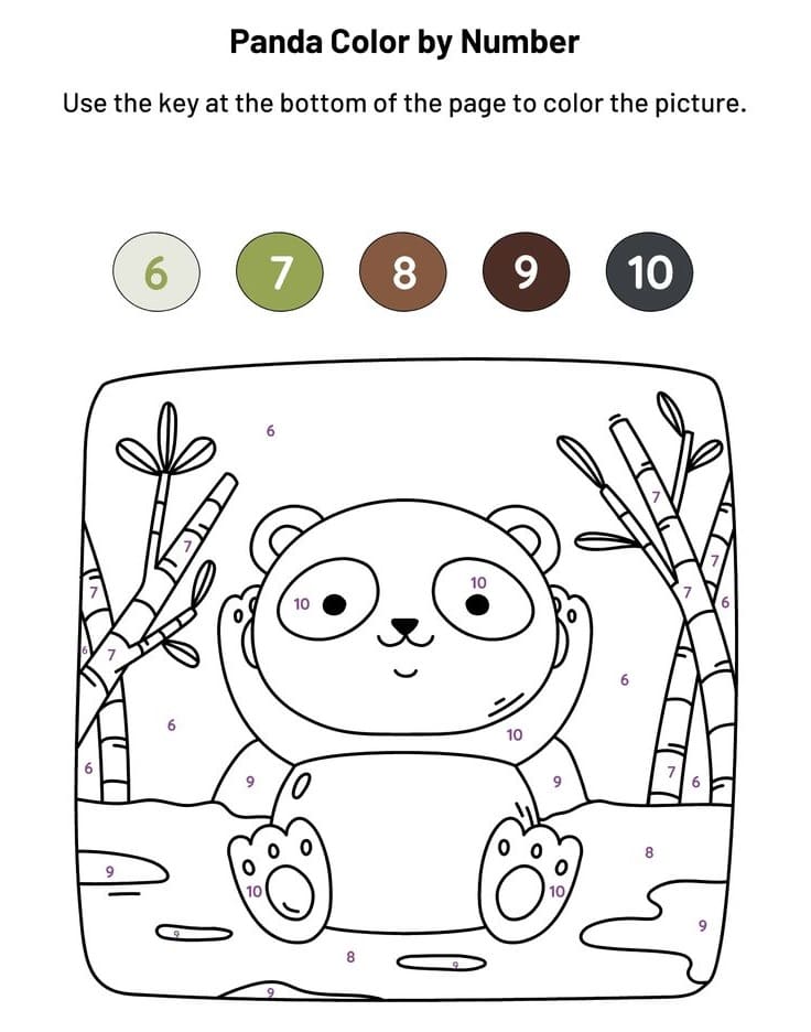 Print Panda Color By Number