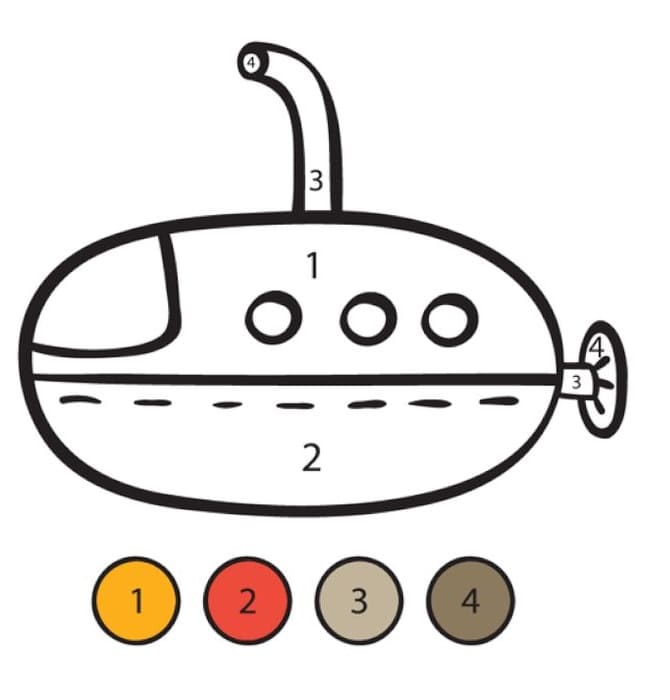 Submarine  Color By Number