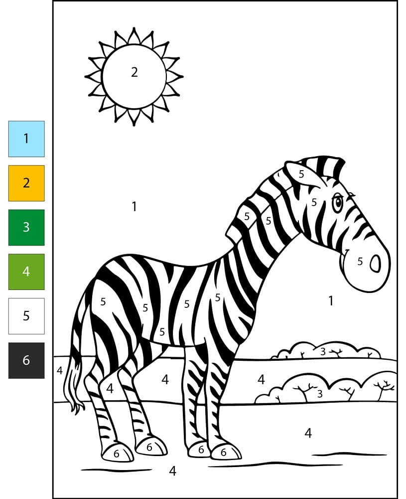 Print Zebra Color by Number